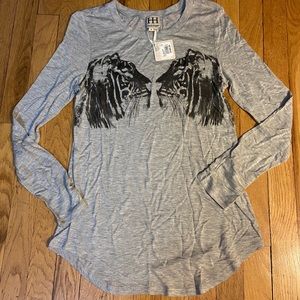 Haute Hippie Soft Long Sleeve Tee S Grey
